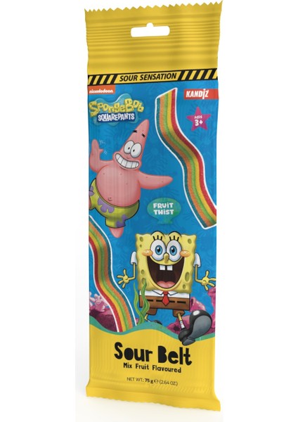 Sparkles Sour Belts Spongebob 75G