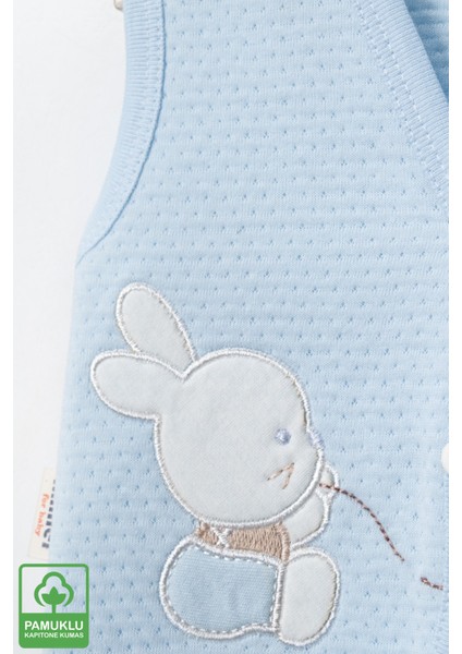 Unisex Bebek Çuf Çuf Tavşan Nakışlı Organik Pamuklu 0-9 Ay Kapitone Bebek Yelek fiyatları