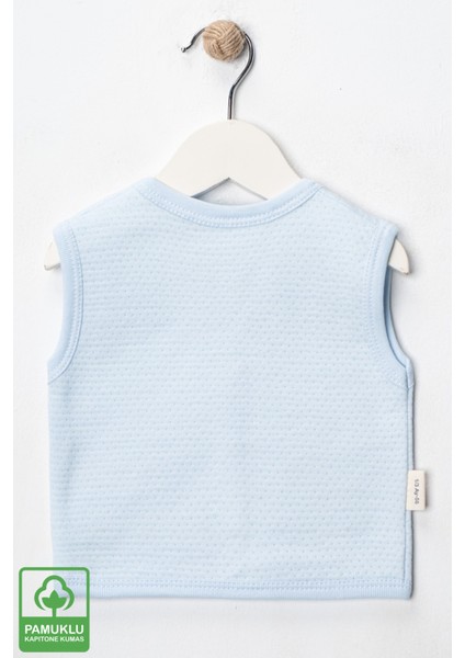 Unisex Bebek Çuf Çuf Tavşan Nakışlı Organik Pamuklu 0-9 Ay Kapitone Bebek Yelek fırsatları