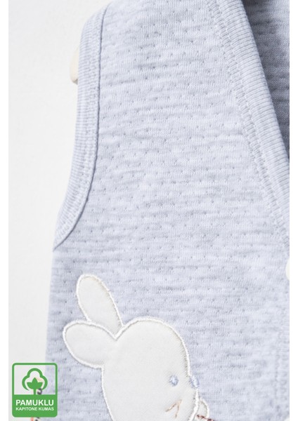 Unisex Bebek Çuf Çuf Tavşan Nakışlı Organik Pamuklu 0-9 Ay Kapitone Bebek Yelek modelleri