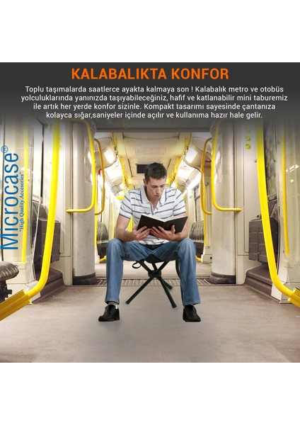 Çok Amaçlı Katlanabilir Seyahat Kamp Balıkçı Metro Metrobüs Tramvay İçin Tabure 26CM - AL5335 1 Adet fırsatları