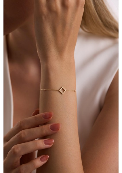 14 Ayar Kare Taşlı Bileklik fiyatları