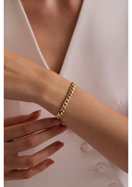 14 Ayar 5 mm Gurmet Zincir Bileklik (Taşsız Kilit) modelleri