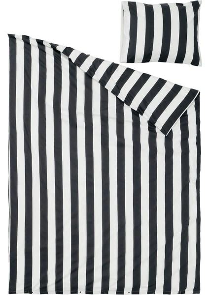 Slanhöstmal Nevresim Seti Siyah Beyaz 150 x 200 - 50 x 60 cm Tek Kişilik Pamuklu Kumaş fiyatları