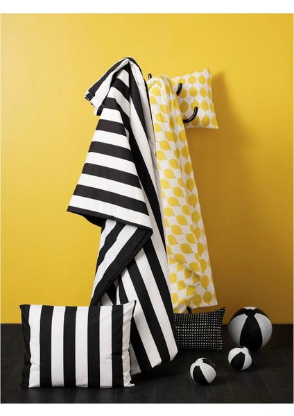 Slanhöstmal Nevresim Seti Siyah Beyaz 150 x 200 - 50 x 60 cm Tek Kişilik Pamuklu Kumaş fırsatları