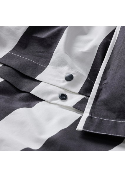 Slanhöstmal Nevresim Seti Siyah Beyaz 150 x 200 - 50 x 60 cm Tek Kişilik Pamuklu Kumaş