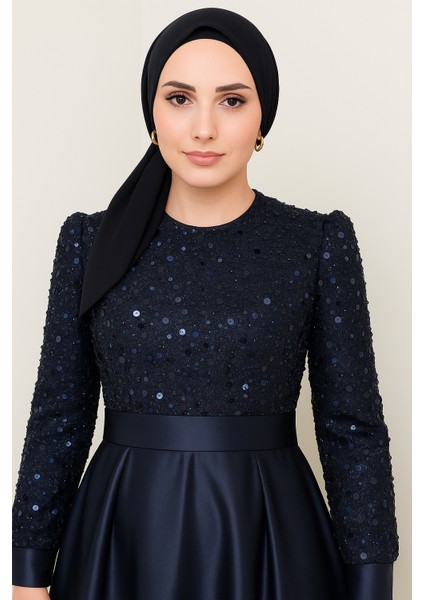 Kadın Giyim Abiye Moda Pul Detaylı Saten Abiye 2537 fiyatları