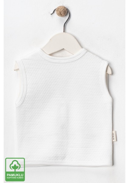 Unisex Bebek Çuf Çuf Tavşan Nakışlı Organik Pamuklu 0-9 Ay Kapitone Bebek Yelek fırsatları