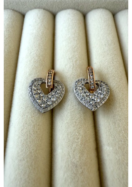 Kadın Zirkon Taşlı Kalp Figürlü Küpe Paslanmaz Çelik Küpe fiyatları