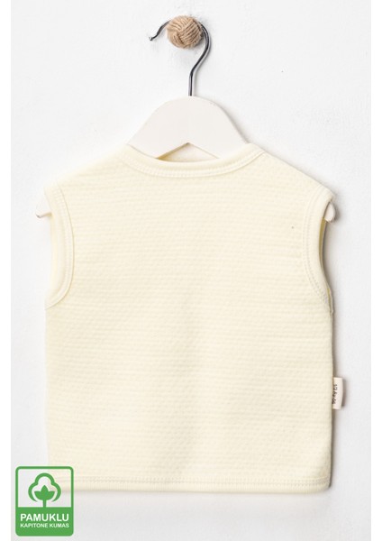 Unisex Bebek Çuf Çuf Tavşan Nakışlı Organik Pamuklu 0-9 Ay Kapitone Bebek Yelek fırsatları