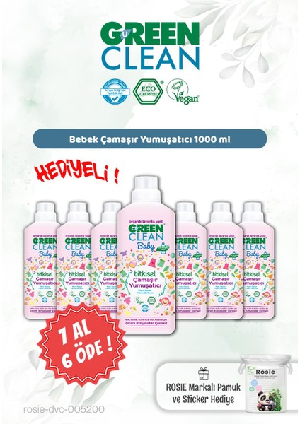 7 Al 6 Öde Baby Yumuşatıcı 1000 ml ve Rosie Hediye