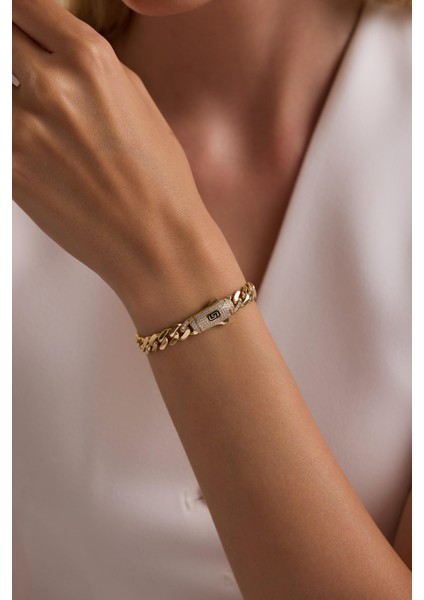 14 Ayar 8 mm Gurmet Zincir Bileklik (Taşlı Kilit) fiyatları