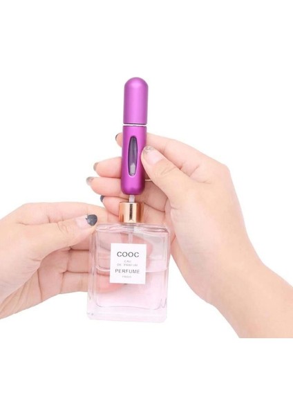 2'li Bakım Set-Silikon Saç Derisi Masaj Duş Fırçası ve Mini Doldurulabilir Parfüm Şişesi modelleri