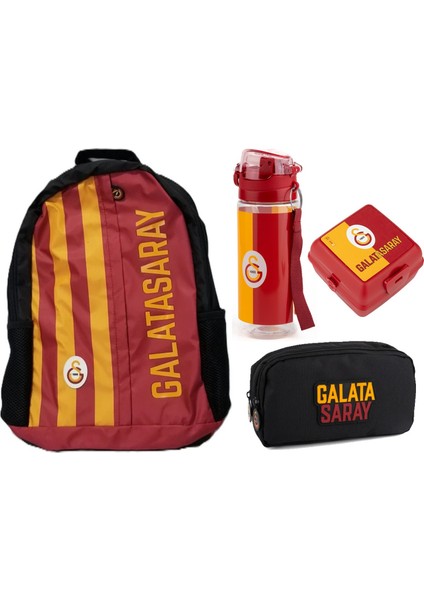 Taraftar Galatasaray Çanta+ Kalemlik+ Suluk+ Beslenme Kabı Set1