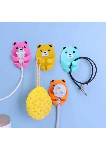 4 Adet Sevimli Fiş Kablo Tutucu Kendinden Yapışkanlı Fiş Tutucu modelleri