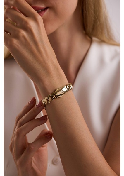 14 Ayar 10 mm Gurmet Zincir Bileklik (Taşsız Kilit) fiyatları