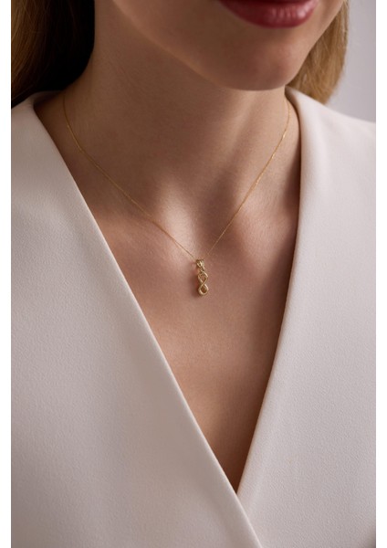 14 Ayar Sonsuzluk Altın Kolye