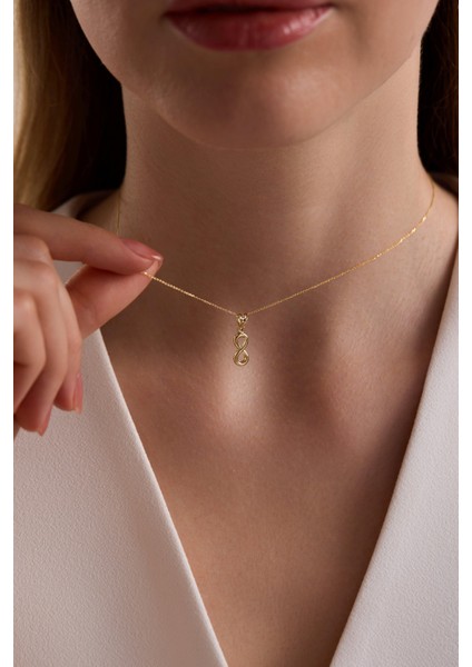 14 Ayar Sonsuzluk Altın Kolye fiyatları