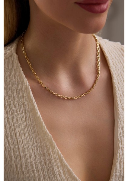 14 Ayar Kare Forse Altın Zincir Kolye (3.50 Mm)