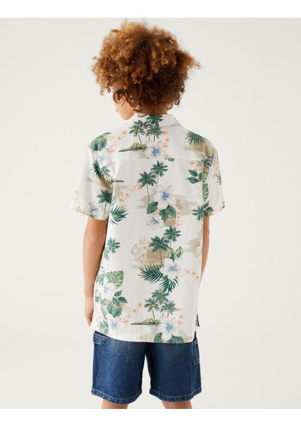 Saf Pamuklu Kısa Kollu Gömlek (6-16 Yaş) modelleri