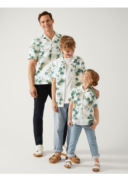 Saf Pamuklu Kısa Kollu Gömlek (6-16 Yaş) fırsatları