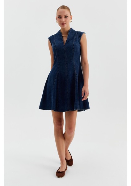 Kolsuz Kloş Jean Elbise