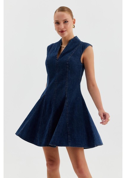 Kolsuz Kloş Jean Elbise fiyatları