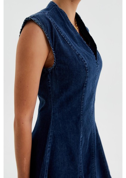 Kolsuz Kloş Jean Elbise modelleri