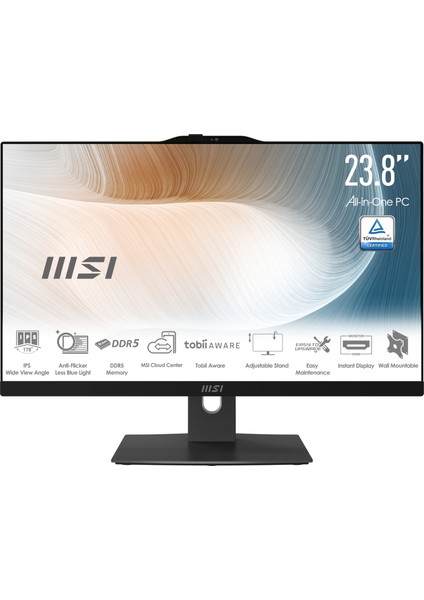 MODERN AM242P 1M-1815XTR 23.8 FHD (1920X1080) CORE 5 120U 8GB DDR4 500GB SSD DOS SIYAH AIO PC