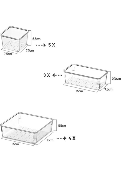 13 Parça Şeffaf Modüler Çekmece Içi Düzenleyici - Mutfak Banyo Organizer - Makyaj Takı Düzenleyici fırsatları