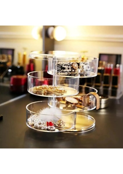 4 Katlı Dönebilen Silindir Takı ve Makyaj Organizer fiyatları