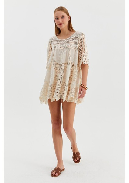 Güpürlü Mini Elbise