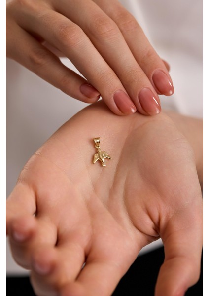 14 Ayar Kuş Altın Kolye Ucu