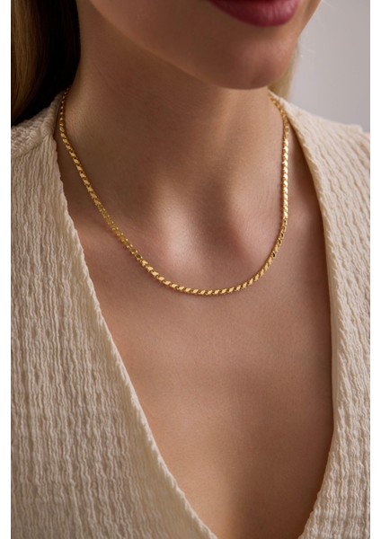 14 Ayar Pullu Altın Zincir Kolye (3.05 Mm)