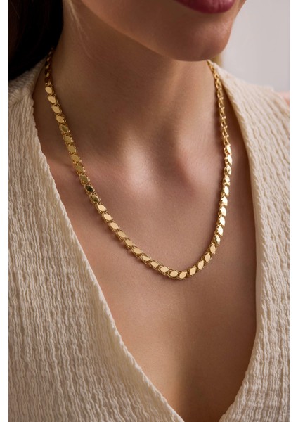 14 Ayar Pullu Altın Zincir Kolye (5.60 Mm)