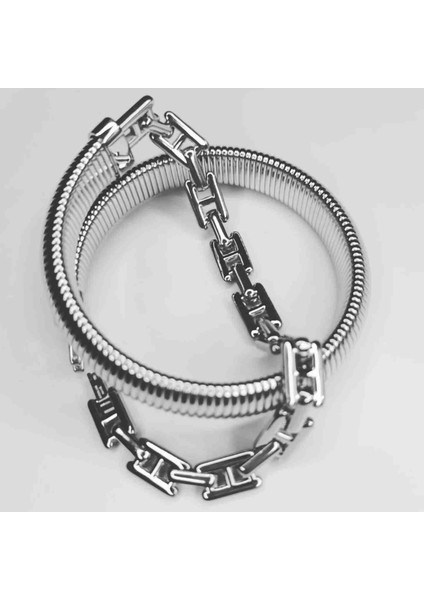 Özel Seri Tasarım Çift Sıra Akordiyon Kelepçe Bileklik indirimleri