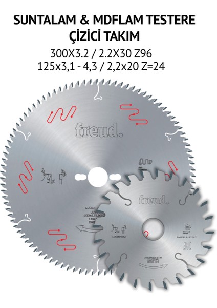 Suntalam & Mdflam Testere ve Çizici Takım 300X96 & 125X24