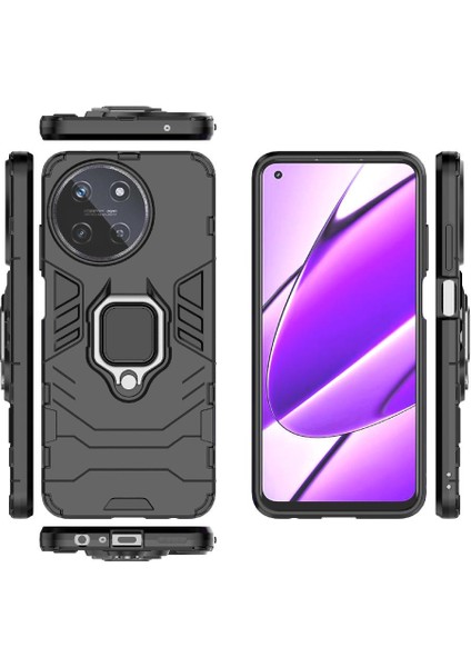 Realme 11 4g Darbeye Dayanıklı Kapak Için Kılıf Kickstand 360 &deg; Dönen Halka Damla (Yurt Dışından) modelleri