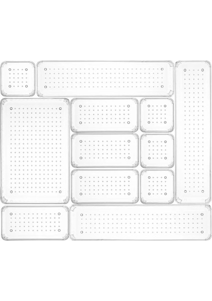 12 Parça Punto Organizer - Banyo Makyaj Takı Düzenleyici - Çekmece Içi Düzenleyici Organizer