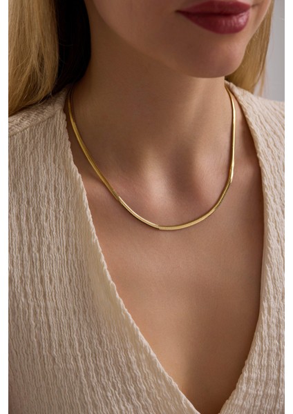 14 Ayar Yılan Altın Zincir Kolye (3.30 mm )