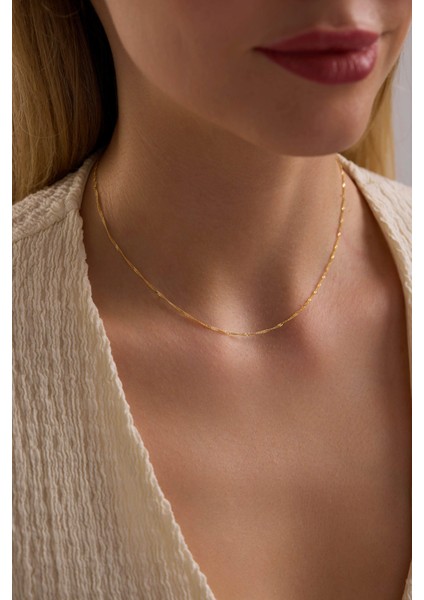 14 Ayar Singapur Altın Zincir Kolye (1.20 Mm)