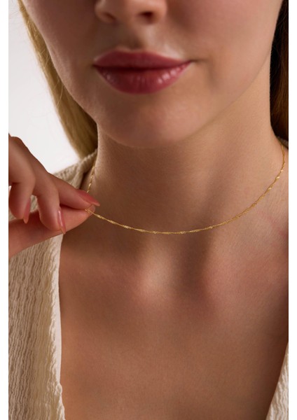 14 Ayar Singapur Altın Zincir Kolye (1.20 Mm) modelleri