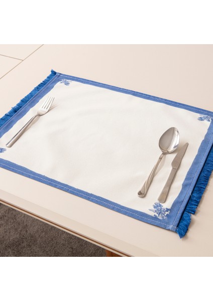 Elysian Blue, Premium Seri Duck Keten Amerikan Servis, 6'lı