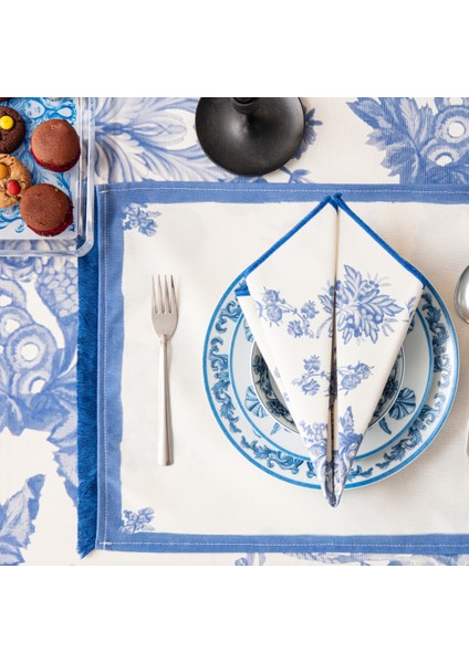 Elysian Blue, Premium Seri Duck Keten Amerikan Servis, 6'lı modelleri