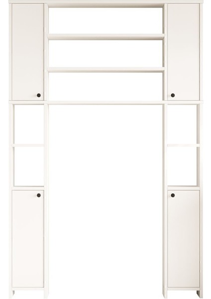 Bahez Çok Amaçlı Tuvalet Banyo Dolabı Kapaklı Raflı Beyaz Bah1-W fırsatları