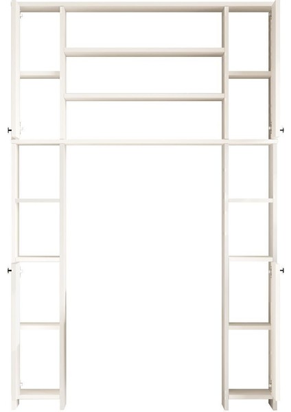 Bahez Çok Amaçlı Tuvalet Banyo Dolabı Kapaklı Raflı Beyaz Bah1-W indirimleri