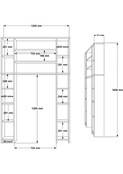 Bahez Çok Amaçlı Tuvalet Banyo Dolabı Kapaklı Raflı Beyaz Bah1-W