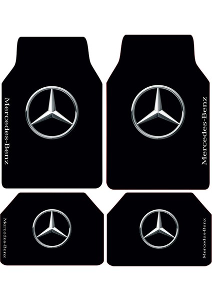 Yıkanabilir Üst Sınıf Kumaş ve Taban Kalın Pvc Mercedes Oto Paspas Seti 3,4kg Kalınlık 0,5cm