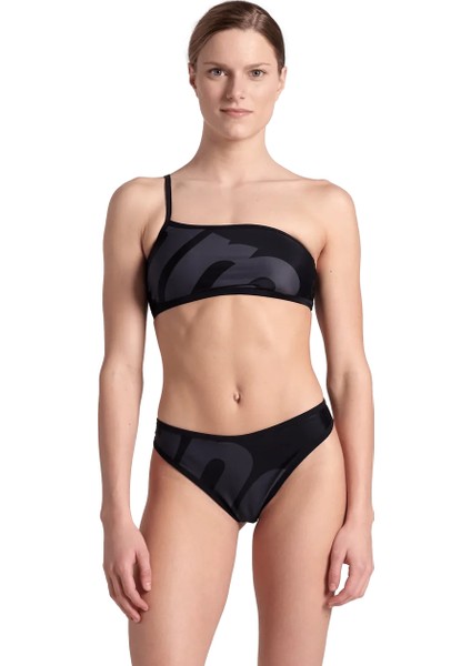 Logo Single Shoulder Kadın Bikini Takımı