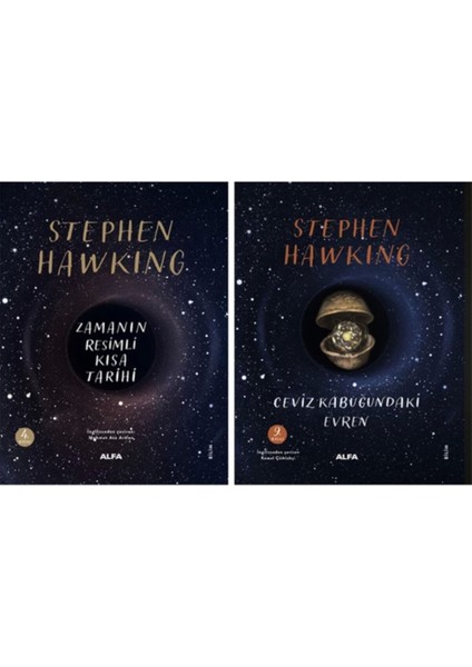 Stephen Hawking Ciltli Özel Baskı 2 Kitap Set / Zamanın Resimli Kısa Tarihi-Ceviz Kabuğundaki Evren